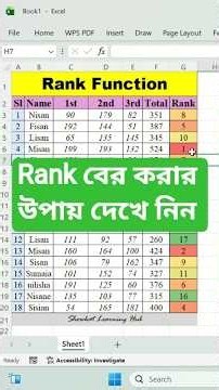 Rank function tutorial with conditional formatting in excel. #excel #exceltips #rank #function
