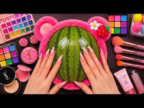 ASMR Makeup on Watermelon (No Talking)