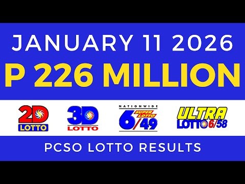 Lotto Result Today 9pm January 11 2026 PCSO