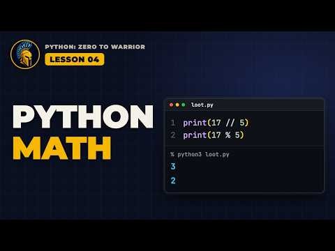 Python Basics: Numbers and Math (int, float, //, %, **) | Lesson 4