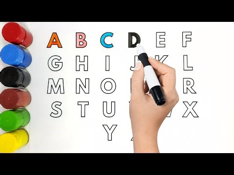 Alphabet, ABC song, ABCD, A to Z, Kids rhymes, collection for writing along dotted lines for toddler