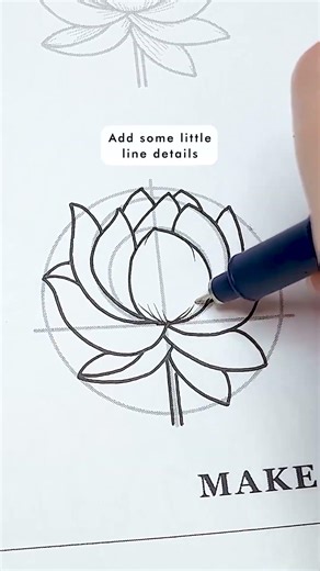 Drawing a Blooming Lotus Flower from the Ultimate Floral Guide Book 🪷