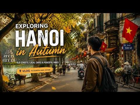 🍂 Walking Hanoi in Autumn | Golden Streets, Old Quarter & Slow Life in Vietnam
