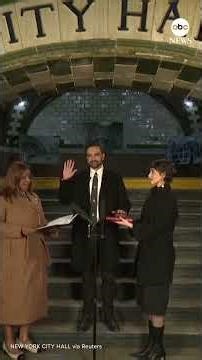 Zohran Mamdani sworn in as New York City mayor at historic subway station #news #newyorkcity