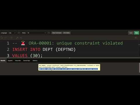 ORA-00001: unique constraint violated