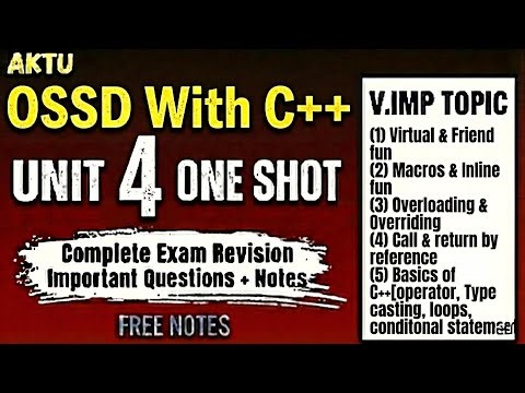 C++ Unit 4 One Shot | C++ Basics & Functions | AKTU Exam 