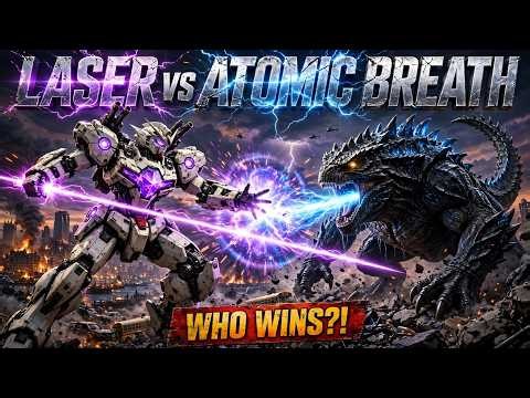 Giant Robot SAVES the City from GODZILLA! — Atomic Breath vs Plasma Lasers #movie