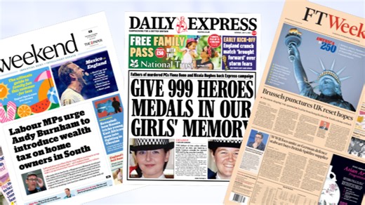 Thursday's newspaper front pages
