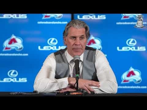 Jared Bednar Says Nichushkin Got In Car Accident Before Game & JOKES About Goalie Interference