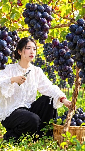 Beautiful nature with rural life –harvest fresh fruits 🍒🍇🍑 #fruit #shorts #yummy #yummyfood