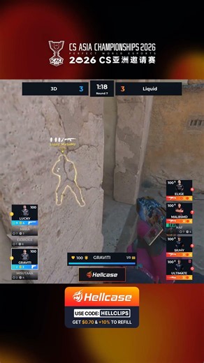 One Shock One Kill Graviti Strikes #cs2 #cac #asia #hellcase #zeus