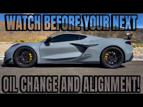 Oil Change And Wheel Alignment After Lowering The C8 Corvette Z06!