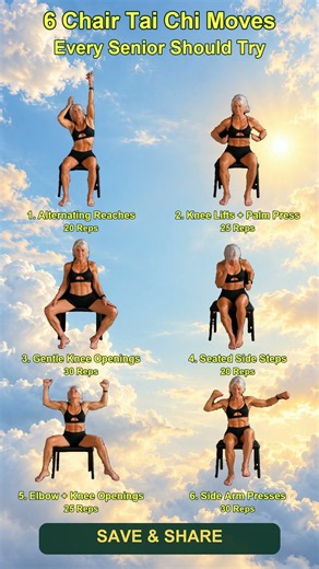 6 Chair Tai Chi moves for seniors 🪑Save & share!📘 Book link in first comment👇 #Taichiforbeginners