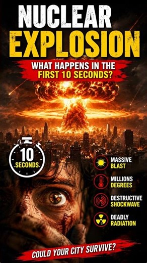 What happens in the first 10 seconds after a nuclear explosion? ☢️🔥 #nuclearexplosionexplained