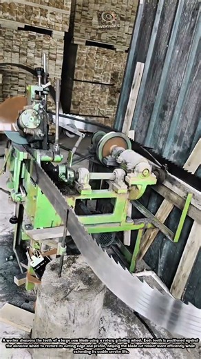 Saw Blade Sharpening Restores Sharp Cutting Teeth With a Rotary Grinding Wheel