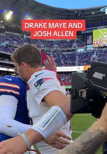 drake maye and josh allen postgame🤝 #nfl #patriots #drakemaye #win 📺CBS