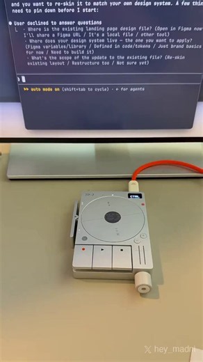 Someone turned a $10,000 keyboard into a Claude Code controller. No typing, no mouse, just knobs and voice.Every TP-7 button controls a Claude Code function. You can switch between AI agents with a physical click, see agent status right on the device display, and talk to it in any language while everything runs locally. The TP-7 mic even beats the Mac's built-in mic.What started as a toy side project turned into full hands and voice control over Claude Code, and he plans to open-source it once i