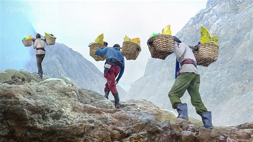 Mining sulfur within an active volcano: an overview of the harvesting process