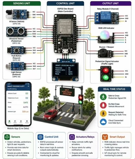 Smart Pedestrian Crossing Alert System: Architecture, Wiring Diagram, and IoT Guide #adaptivetraffic