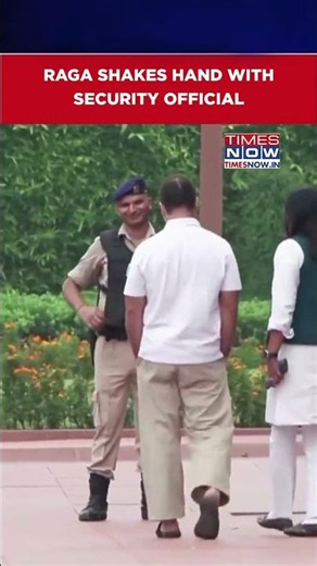 Rahul Gandhi Seen Exchanging Handshake With Security Official At Parliament Premises | #shorts