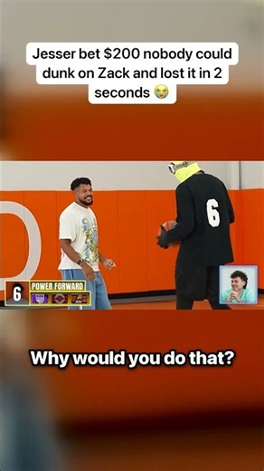 Jesser bet $200 nobody could dunk on Zack and lost it in 2 seconds 😭