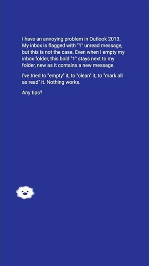 How to fix the wrong number of unread emails flag in Outlook? #shorts
