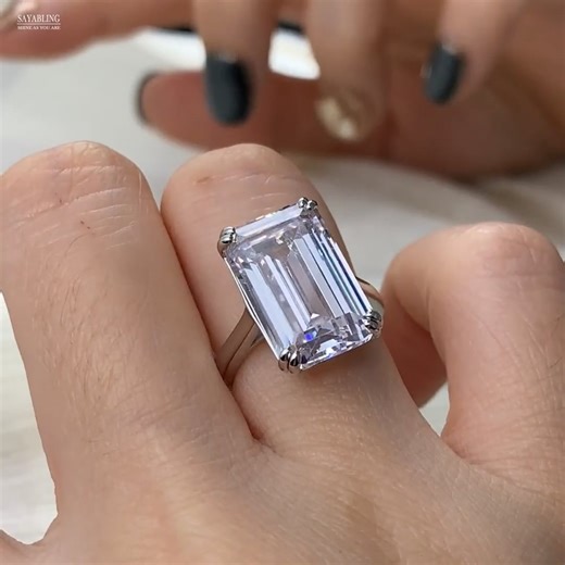 8ct Emerald Cut Double Prong Engagement Ring - AM-SY-1451 | SAYABLING