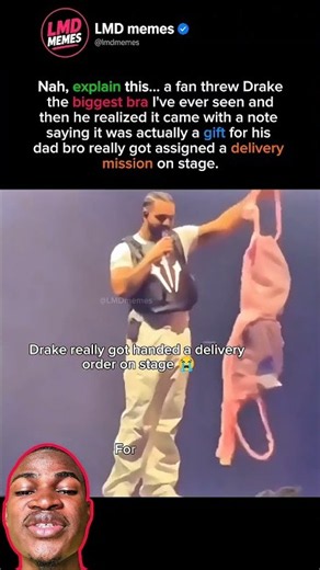 A Fan Threw Drake The Biggest Bra Ever… For His Dad 😭 #drake