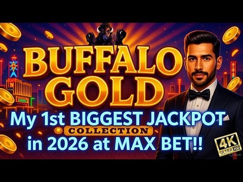 My 1st BIGGEST JACKPOT in 2026 at MAX BET! Buffalo Gold Slot