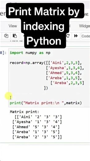 Master Matrix Indexing in Python Quick & Easy #python #ai