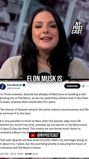 What to know from NY POSTcast: Elon Musk revealed that his rocket-launch firm SpaceX is now focused on building a “self-growing city” of humans on the moon – backing away from his plans to launch a civilization on Mars. | New York Post