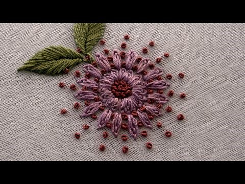 So easy embroidery flower design | hand embroidery for beginners 
