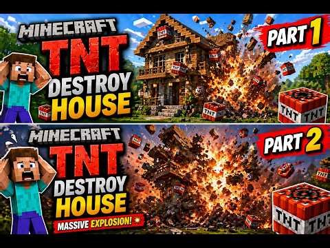 Minecraft TNT Destroy House 💥 | Ultimate Home Explosion Begins! (Part 1)