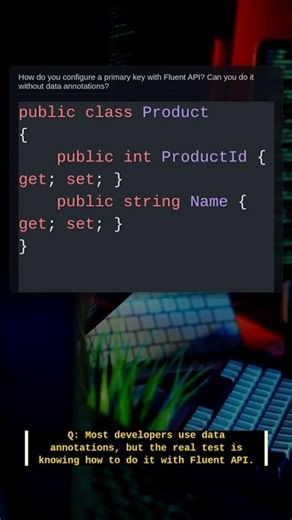 Primary Key with Fluent API | .NET Interview Question #Shorts #Csharp #Coding #Programming