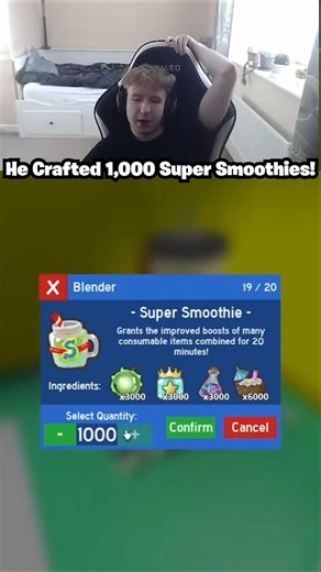 He Crafted 1,000 Super Smoothies World Record! (Bee Swarm Simulator)