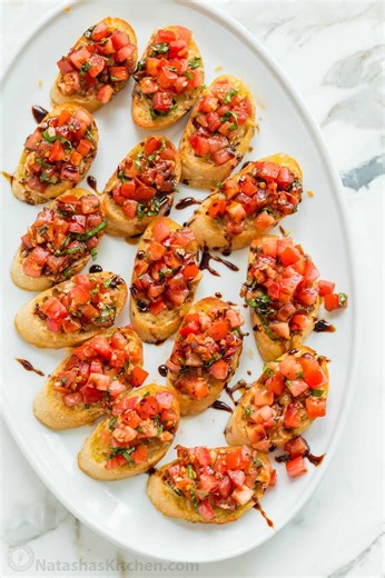 How to make Authentic Italian Bruschetta! (Recipe in Comments) | NatashasKitchen.com