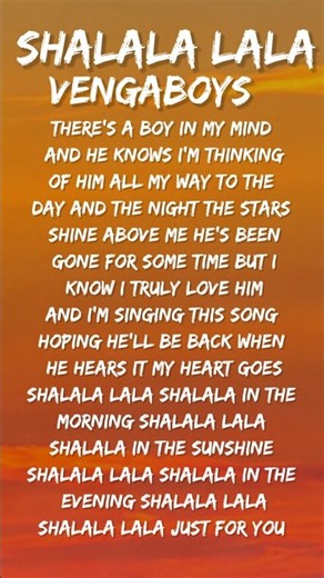 ShalalaLala -@Vengaboys #shorts #viral#viralshorts #lyrics #ytshorts #vengaboys #lyricsvideo