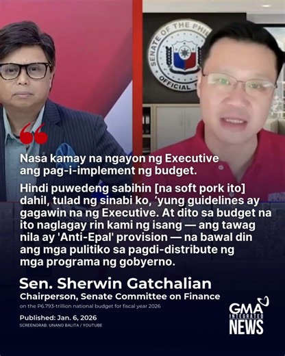 2026 budget has 'Anti-Epal' provision, says Sen. Gatchalian | GMA Integrated News