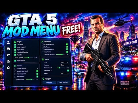 GTA 5 Mod Menu 2026 (Free PC) Undetected | God Mode + Money Spawn & Vehicle [No Ban]