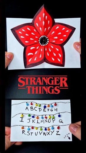 2 DIY Stranger Things Pop Up Cards! ❤️ Demogorgon & Lights | Fun & Easy Paper Crafts