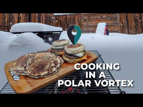 Cooking Breakfast Over an Open Fire During a Polar Vortex | Ontario Winter