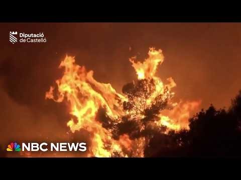 Out-of-control wildfires burn in Europe as millions brace for severe weather in the U.S.