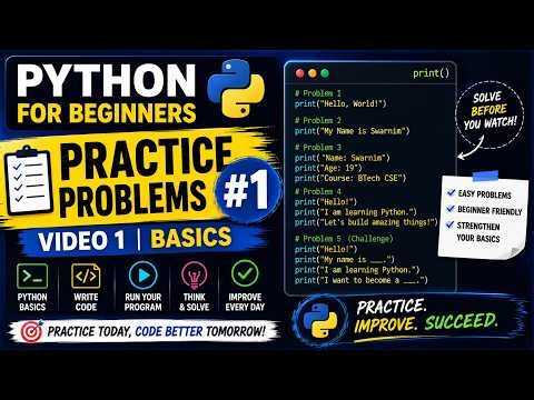 Python Practice Problems #1 | Beginner Python Exercises | Introduction & Setup