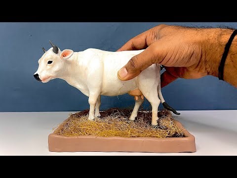 Sculpting clay: I MADE COW WITH CLAY EASY / Clay Animals Art