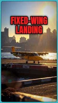 Fixed Wing Plane Lands on Manhattan HELIPORT
