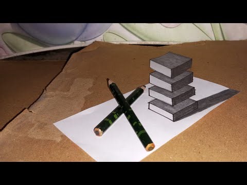 How to make 3d drawing||3d geometry ladder drawing for new bignner step by step on the paper