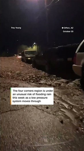 Flash flooding buried cars in debris on Tuesday (Oct. 20) in Clifton, Arizona