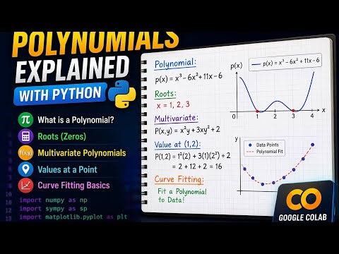 Polynomials explained in Malayalam With Python ||Roots,Multivariate,Evaluate,Math,Intro to analytics
