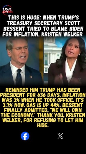 THIS IS HUGE: WHEN TRUMP'S TREASURY SECRETARY SCOTT BESSENT TRIED TO BLAME BIDEN FOR INFLATION,.....