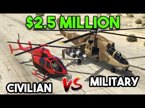 GTA 5 Online : CIVILIAN HELICOPTER VS MILITARY HELICOPTER (WHICH IS BEST?)
